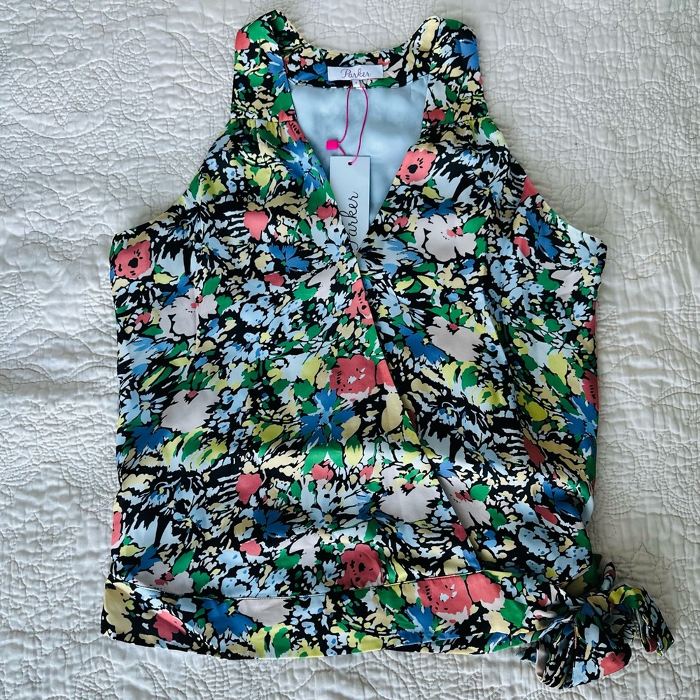 Parker Cannes Floral Top Size Small NWT